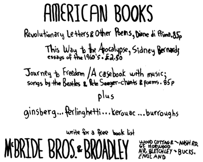 american books  - handwritten advertisment