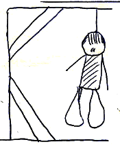 Drawing of hanging man