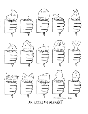 An ice cream alphabet