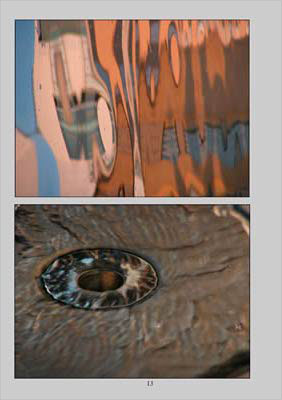 two photographs of graffiti and a plughole