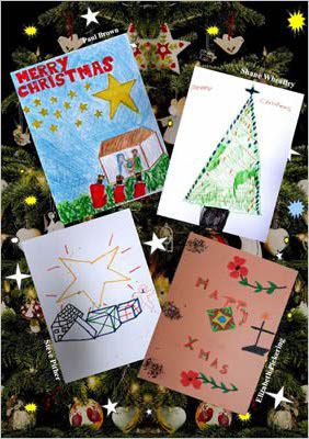 Photo of Christmas cards.