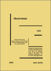 Shearsman 1 New Series - Cover Page