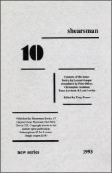 Shearsman 10 New Series - Cover Page