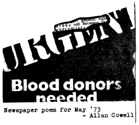 Newspaper poem for May '73 - Allan Cowell