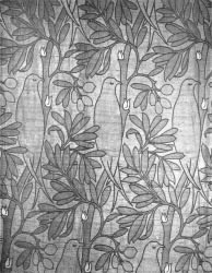 'Purple Bird', woven fabric (1899) - C. F. A. Voysey